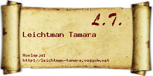 Leichtman Tamara névjegykártya